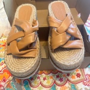 Tan Slip Ons size 61/2